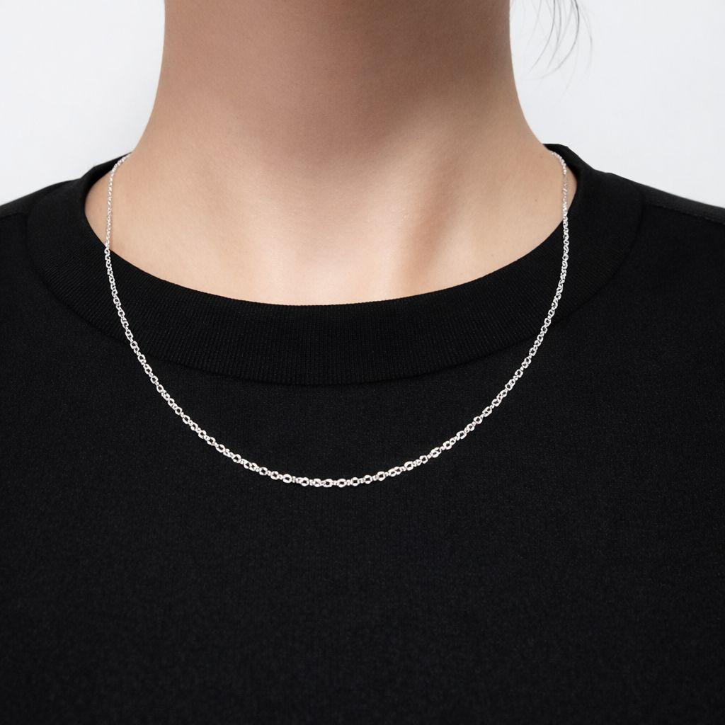 新品】SV925 約50cm 細身シルバー925サークルチェーンネックレス