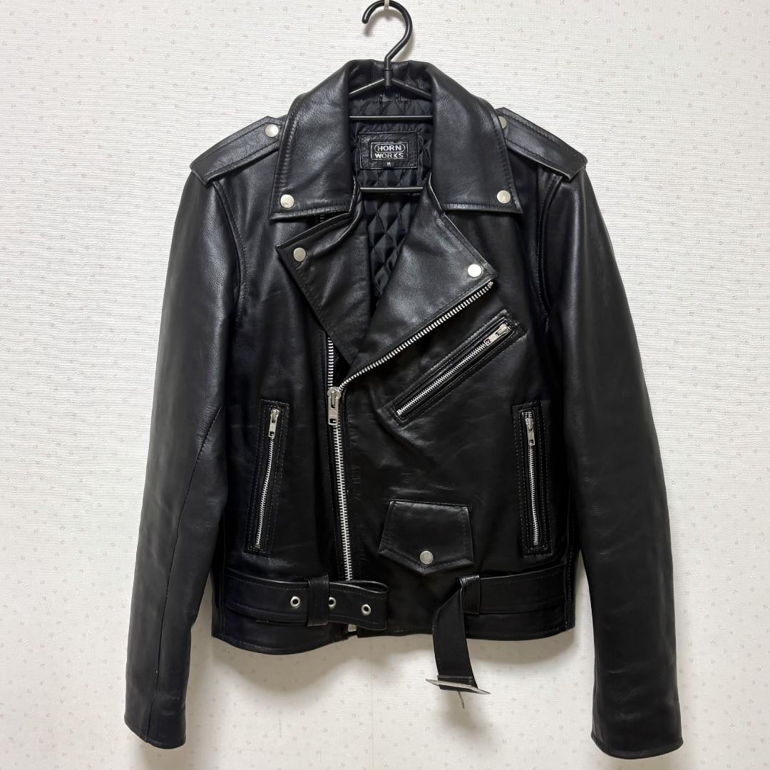革ジャン ライダースジャケット 牛革 ホーンワークス Mサイズ