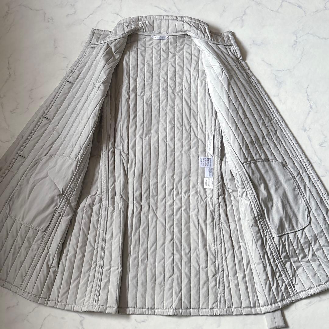 大きいサイズ最高級白タグ【Max Mara】ハイネックベルテット中綿コート