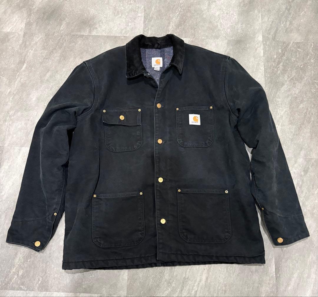 カーハート　ミシガンチョアコート　カバーオール　ブラック　L