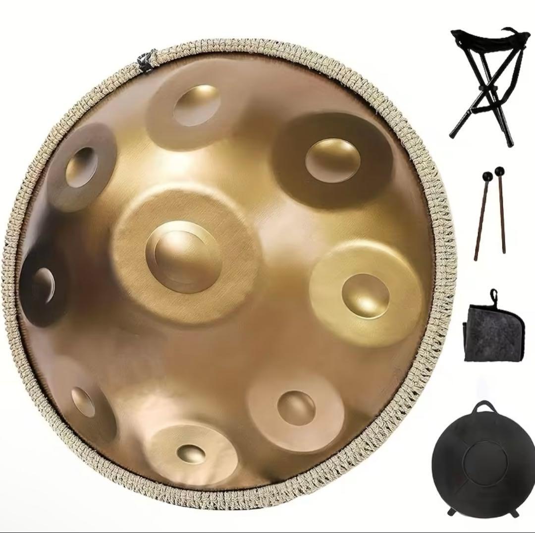9音　9ノート　スティールドラム　ハンドパン　スタンド、ケース付き　タングドラム Amazon | ハンドパン スティールドラム 打楽器 ，ハンドパンDマイナー9