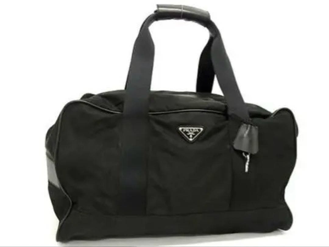 PRADA プラダ テスートナイロン×レザー ハンドバッグ ボストン ブラック