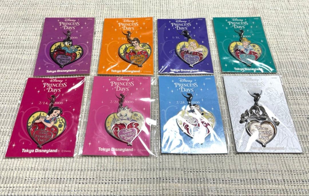 【激レア/完結品】06年 東京ディズニーランド プリンセス・デイズチャーム全8種