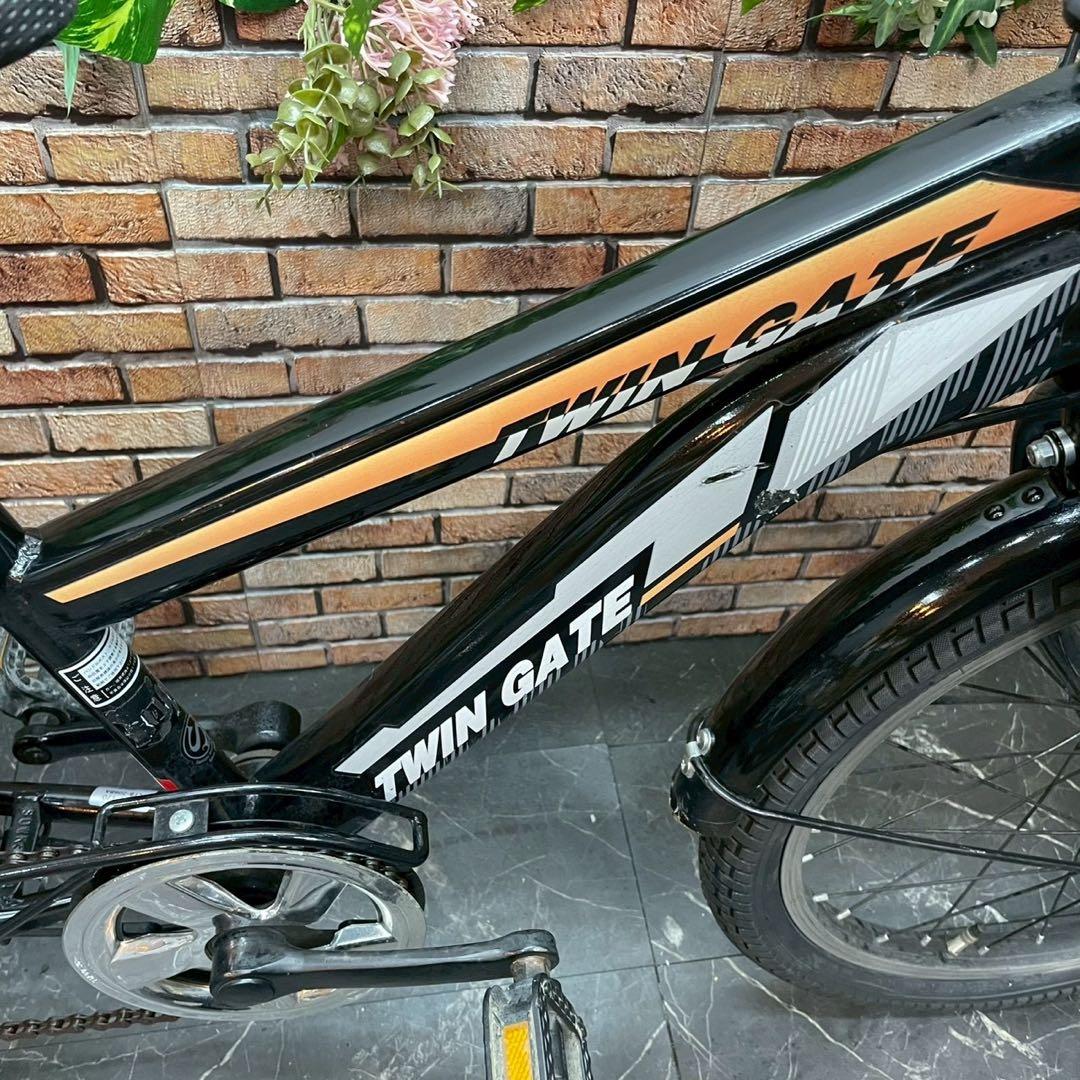 81】子供用自転車 子供車 TWIN GATE ブラック 20インチ 変速付き
