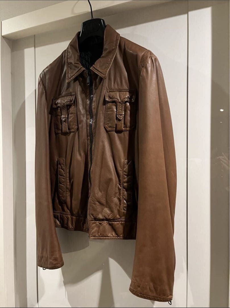 フランス製 44 05aw ディオールオム Tポケットレザージャケット - メルカリ