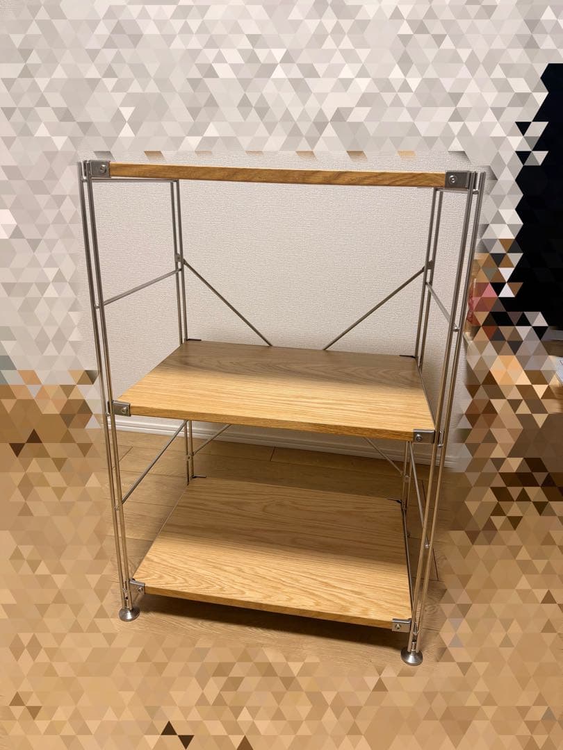 無印良品　ステンレスユニットシェルフ　オーク材　小