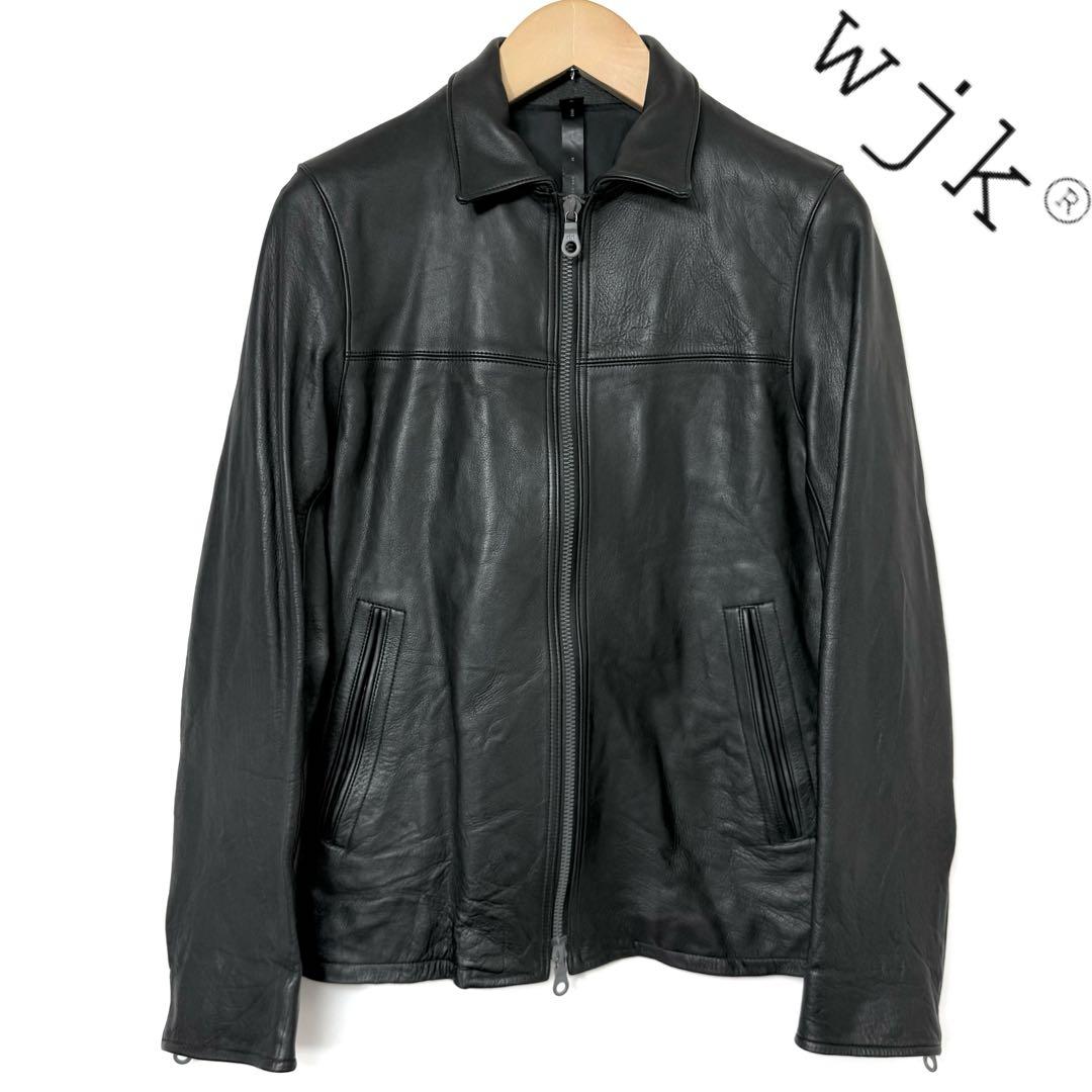 wjk カウレザー シングル ライダースジャケット ジャケット ブラック M