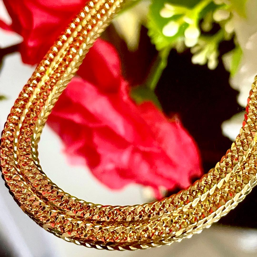 【クラフト】6面W スターカット 喜平 ネックレス K18 20.3g