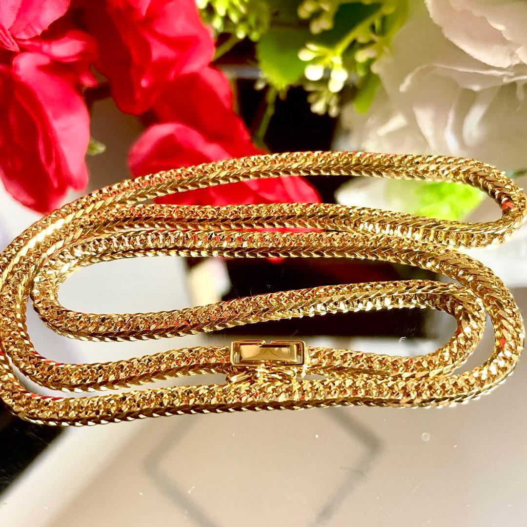 【クラフト】6面W スターカット 喜平 ネックレス K18 20.3g