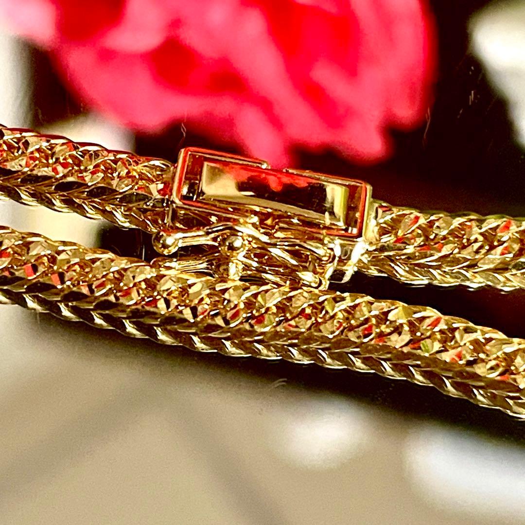 【クラフト】6面W スターカット 喜平 ネックレス K18 20.3g