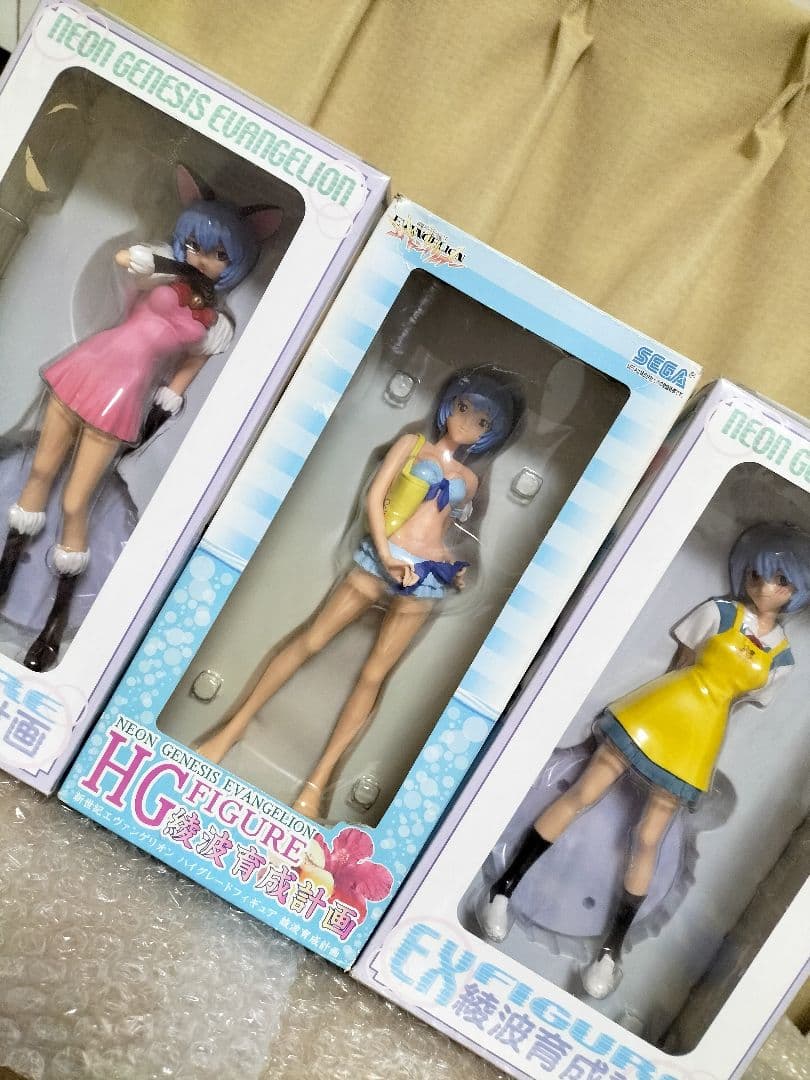 貴重 当時物 綾波育成計画 綾波レイ フィギュア3体セット 開封済