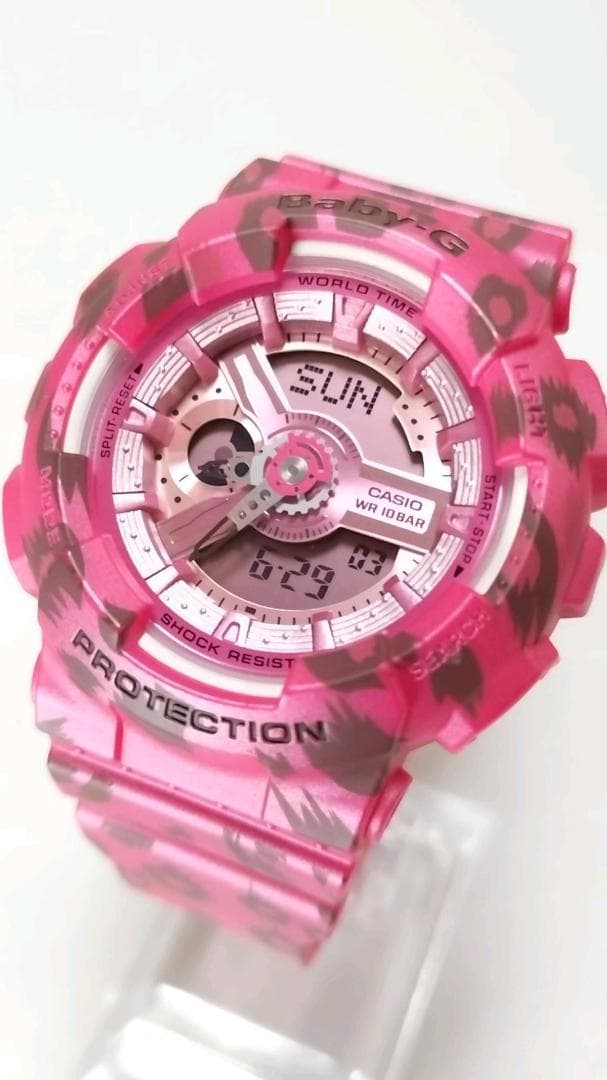 CASIO BABY-G BA‑110LP‑4AJF 腕時計 ピンク レオパード