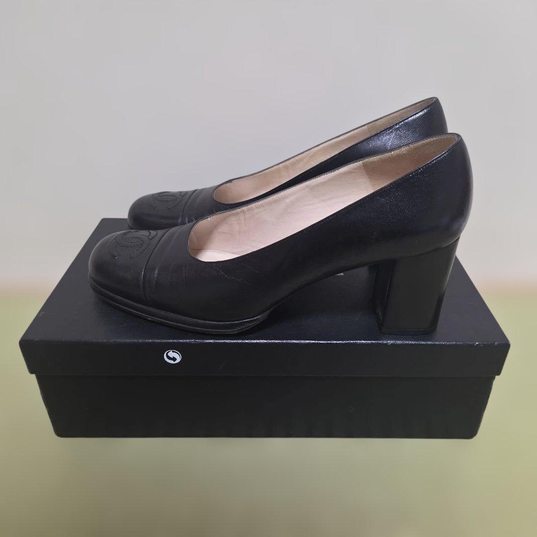 シャネル パンプス レザー ココマーク サイズ37.0 ブラック 24.0cm