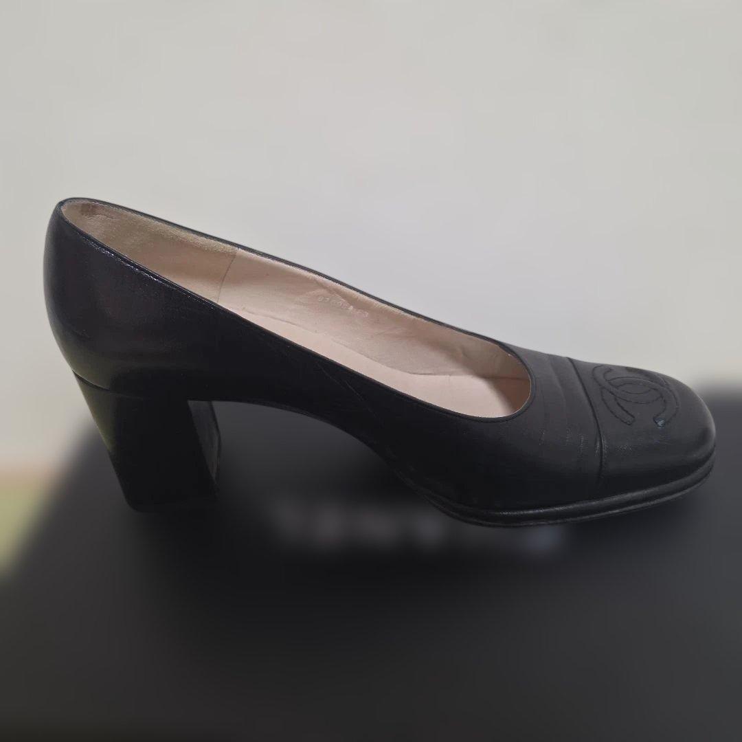 シャネル パンプス レザー ココマーク サイズ37.0 ブラック 24.0cm