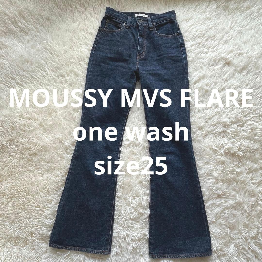 MOUSSY MVS FLARE one wash 革パッチ 25