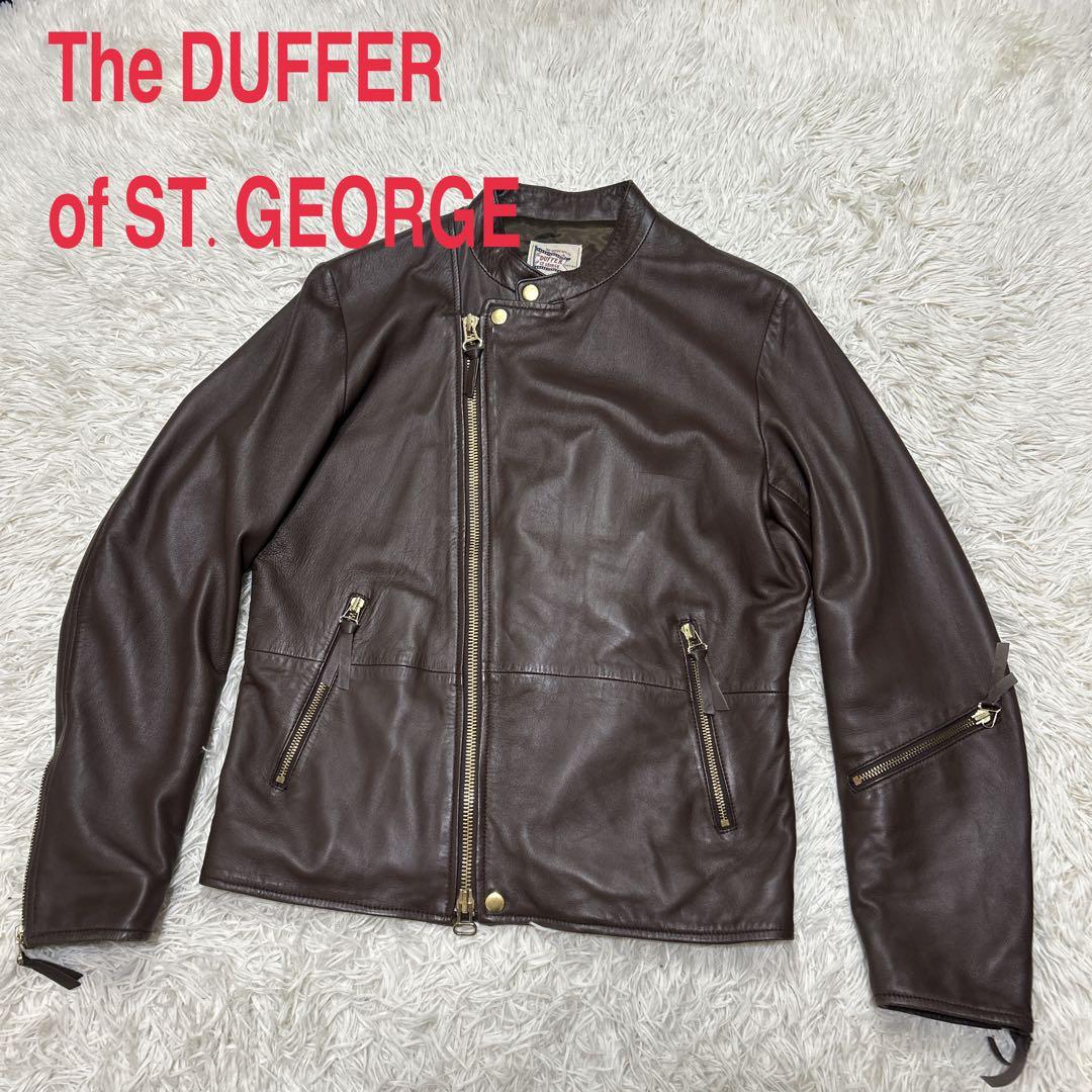 The DUFFER 本革　羊革　シングルライダースジャケット　Lサイズブラウン