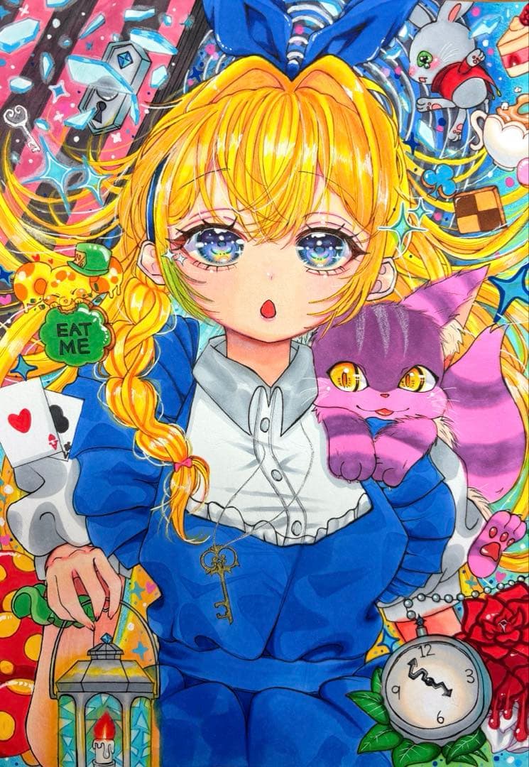 U*l様 手描きイラスト コピック オリジナル 不思議の国のアリス - メルカリ
