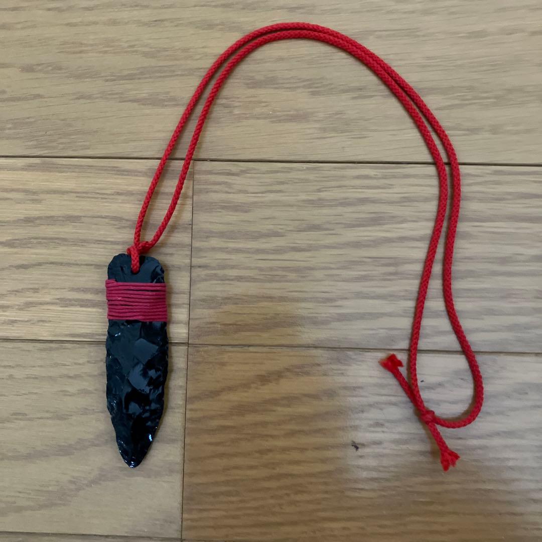 もののけ姫 玉の小刀風 黒曜石 ネックレス 御守り ペンダント - メルカリ