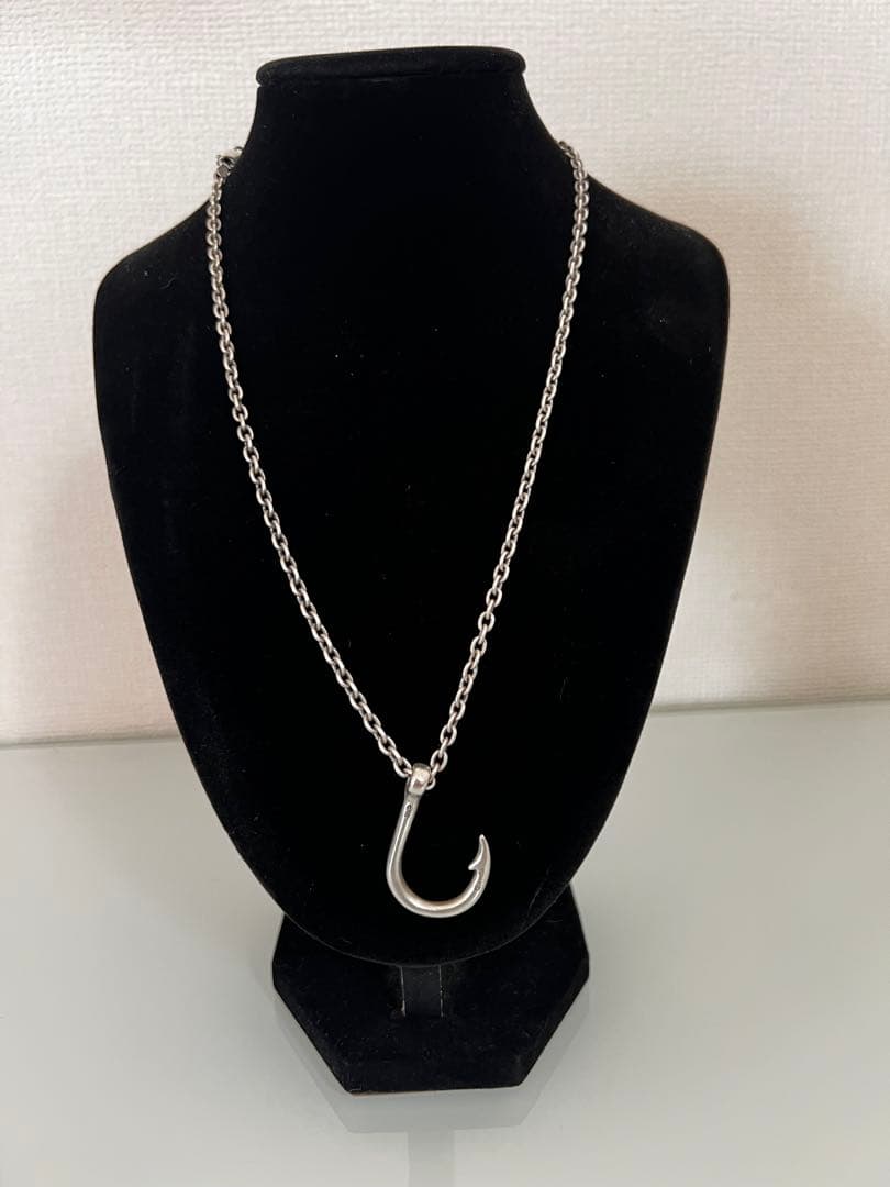 エルドラドシルバーS925 フック型 Mサイズ&ネックレス 約50cm ピラルク（アラパイマ） シルバー925ネックレス | 釣り針ネックレス