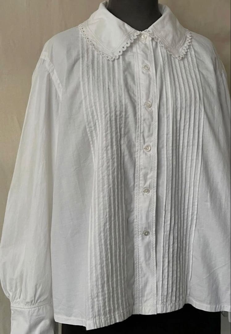 アンティーク　フランス　ブラウス　1920s スカラップ　レースブラウス