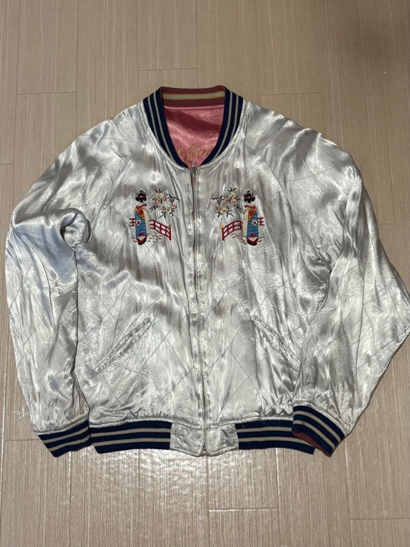 ギリ様90s–00s 梵殷 舞妓刺繍 リバーシブル スカジャン 和柄