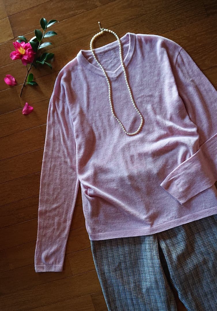 45R ☆ホール超ガーゼの908クリューネック/ピンクトップ♪