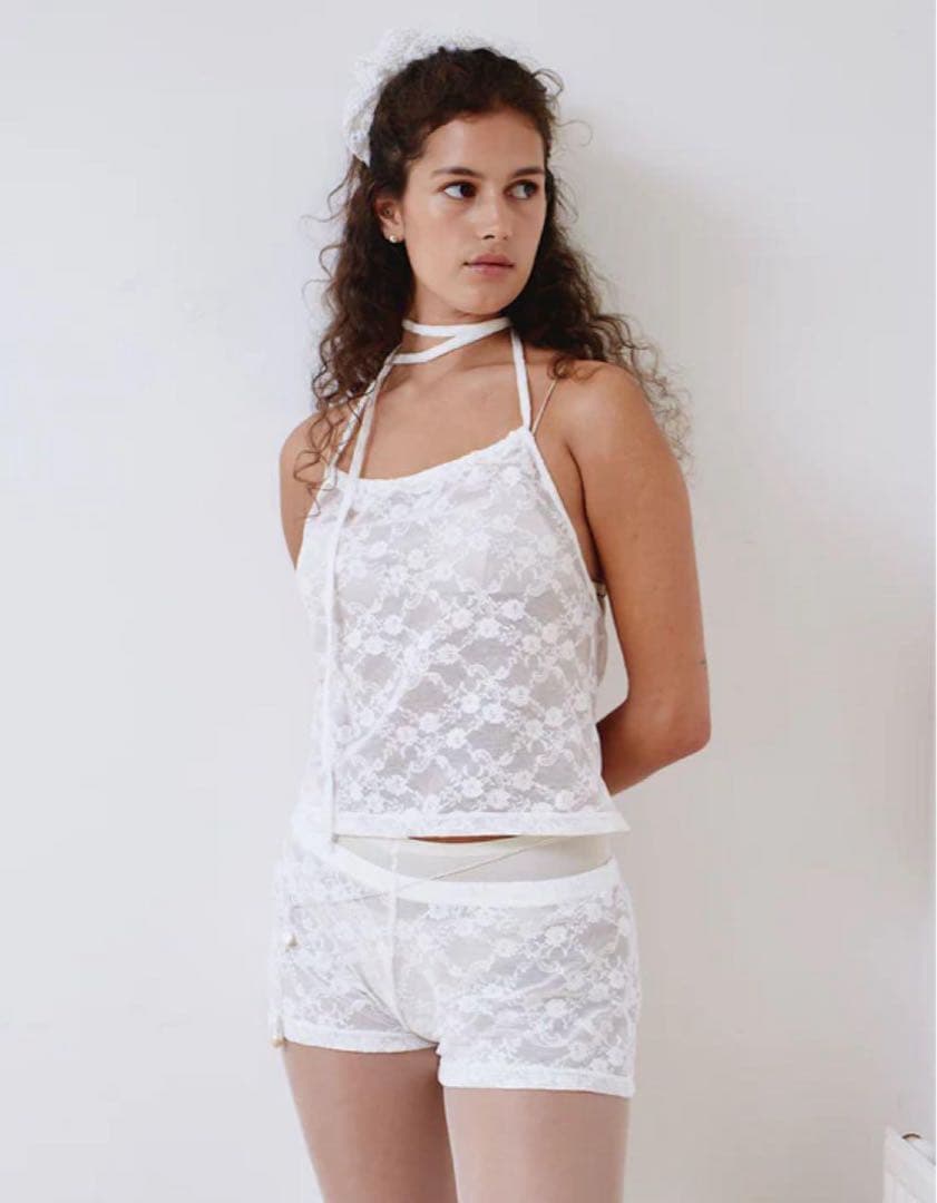 draw drawers 2way Tops lace レース キャミソール