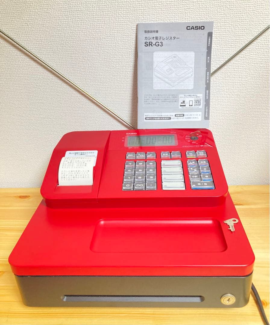 ☆CASIO 電子レジスター レッド Bluetooth搭載 SR-G3 カシオ