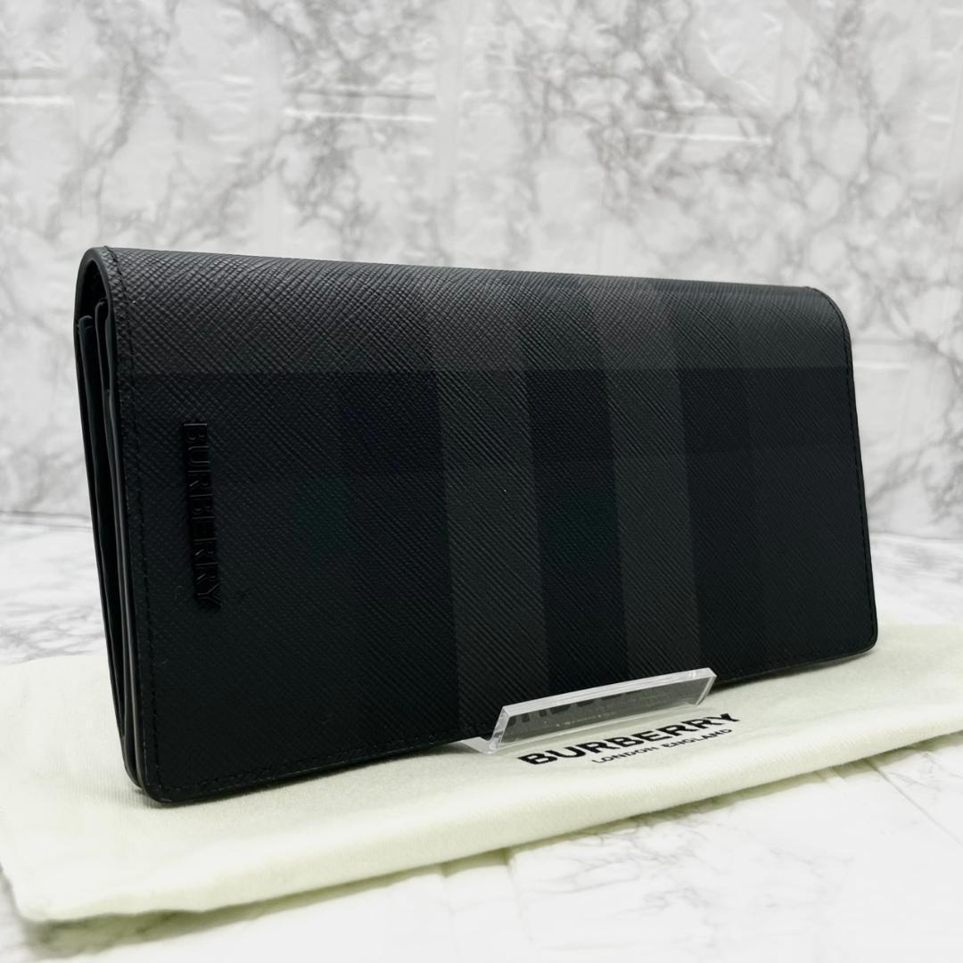 未使用級✨ Burberry バーバリー　長財布 二つ折り スモークドチェック