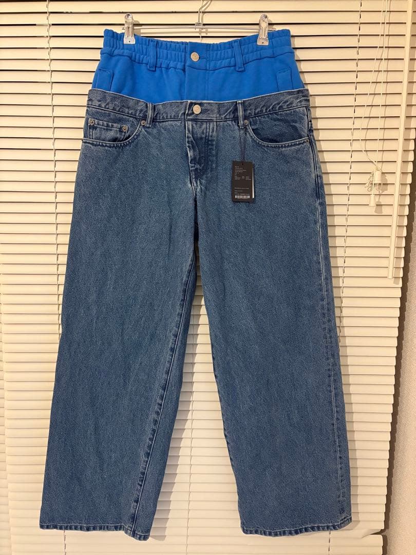 パンツ soduk easy layered denim trousers