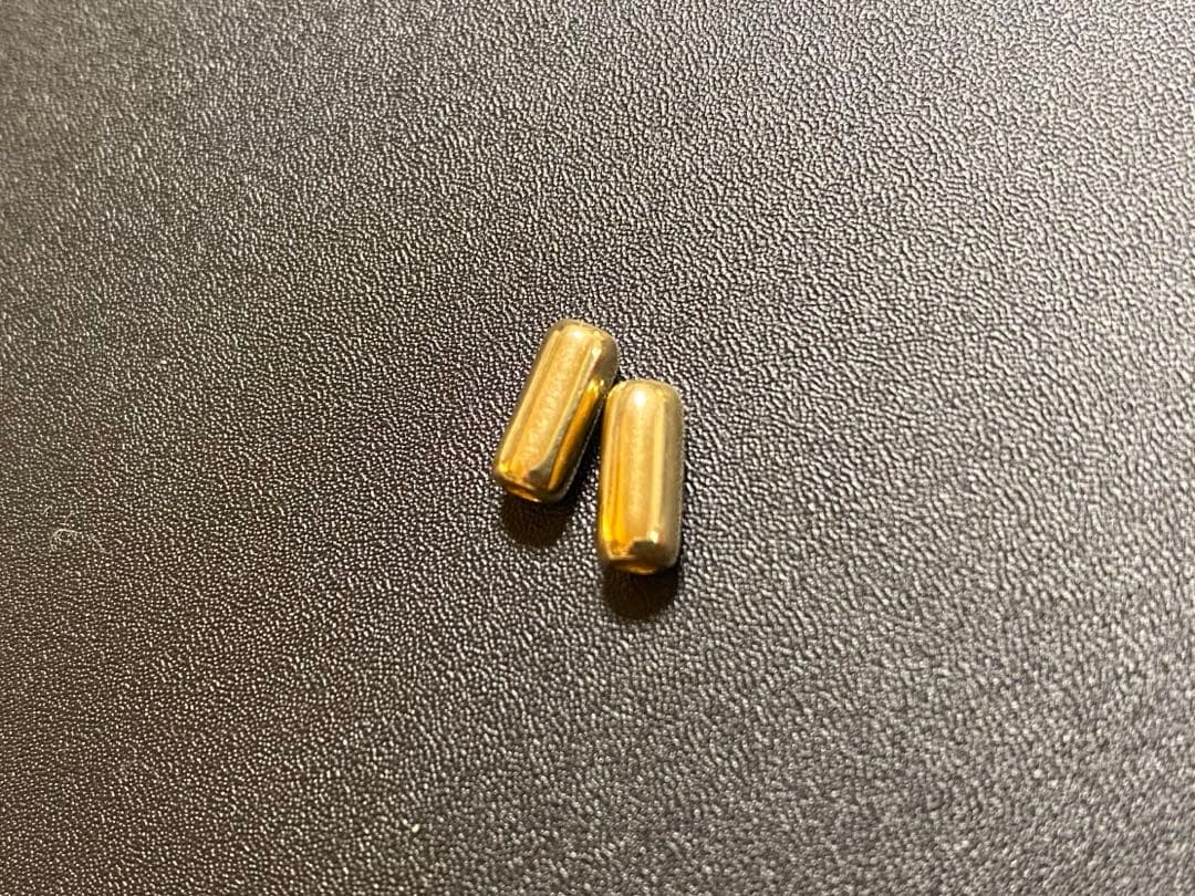 K18 全金　無垢　プレミアムビーズ S パイプ　2個