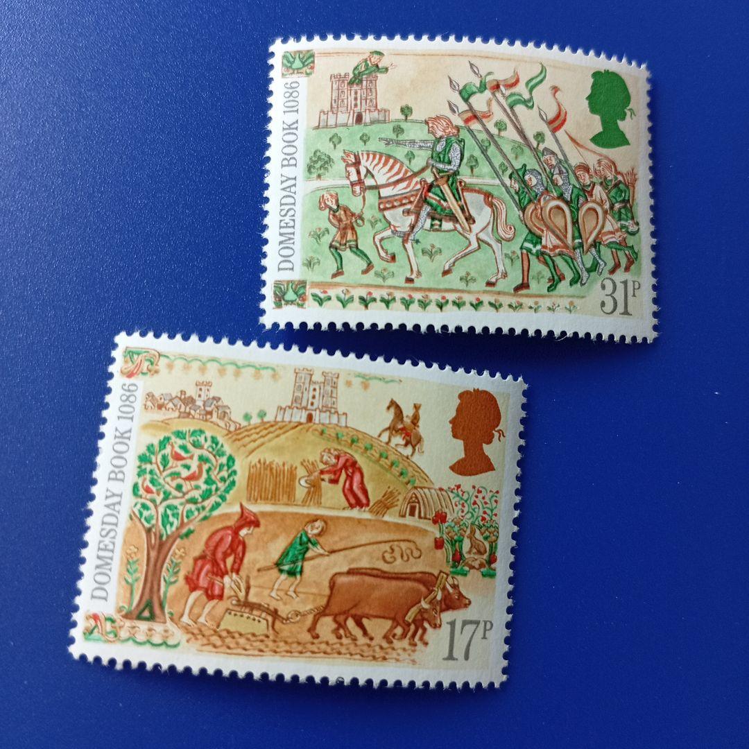 9603 外国切手 イギリス ドゥームズデイ・ブック 中世の生活 4V - メルカリ