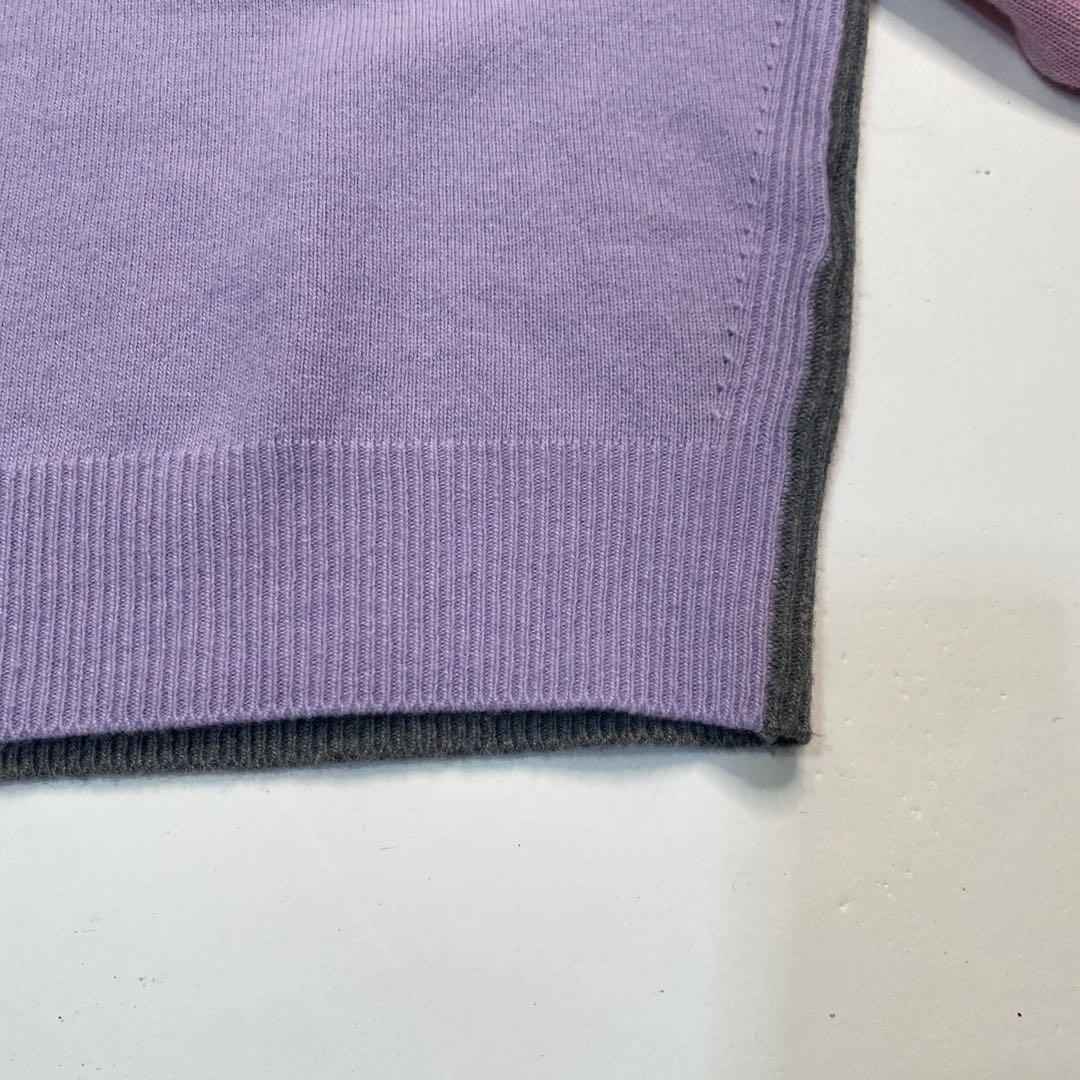 メゾンキツネ 刺繍ニットセーター ウール100% ピンク パープルバイ