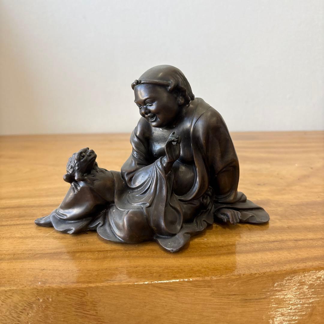 三脚蟾蜍 銅製　オブジェ　縁起物