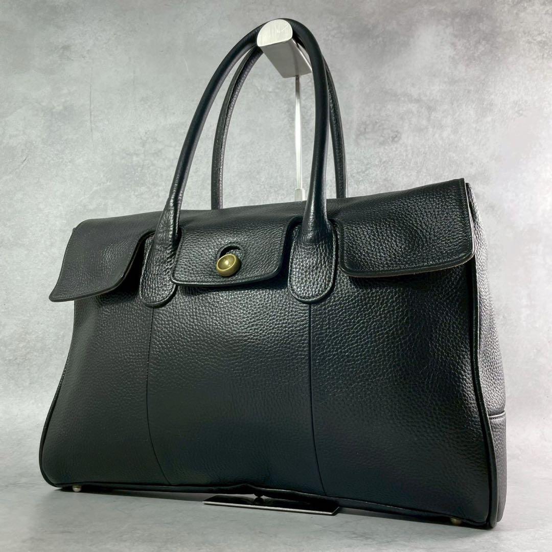 トフアンドロードストーン ルーフボタン トートバッグ ビジネス 本革 ブラック