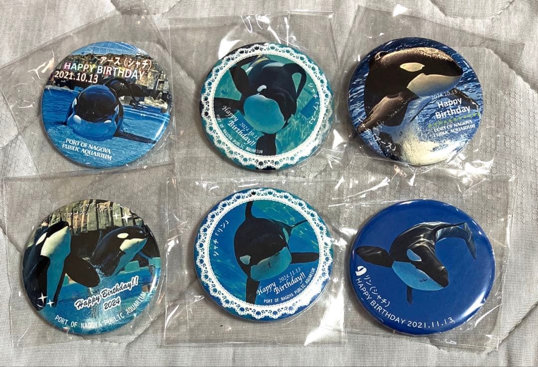レア　名古屋港水族館限定　シャチ　アース　缶バッジセット