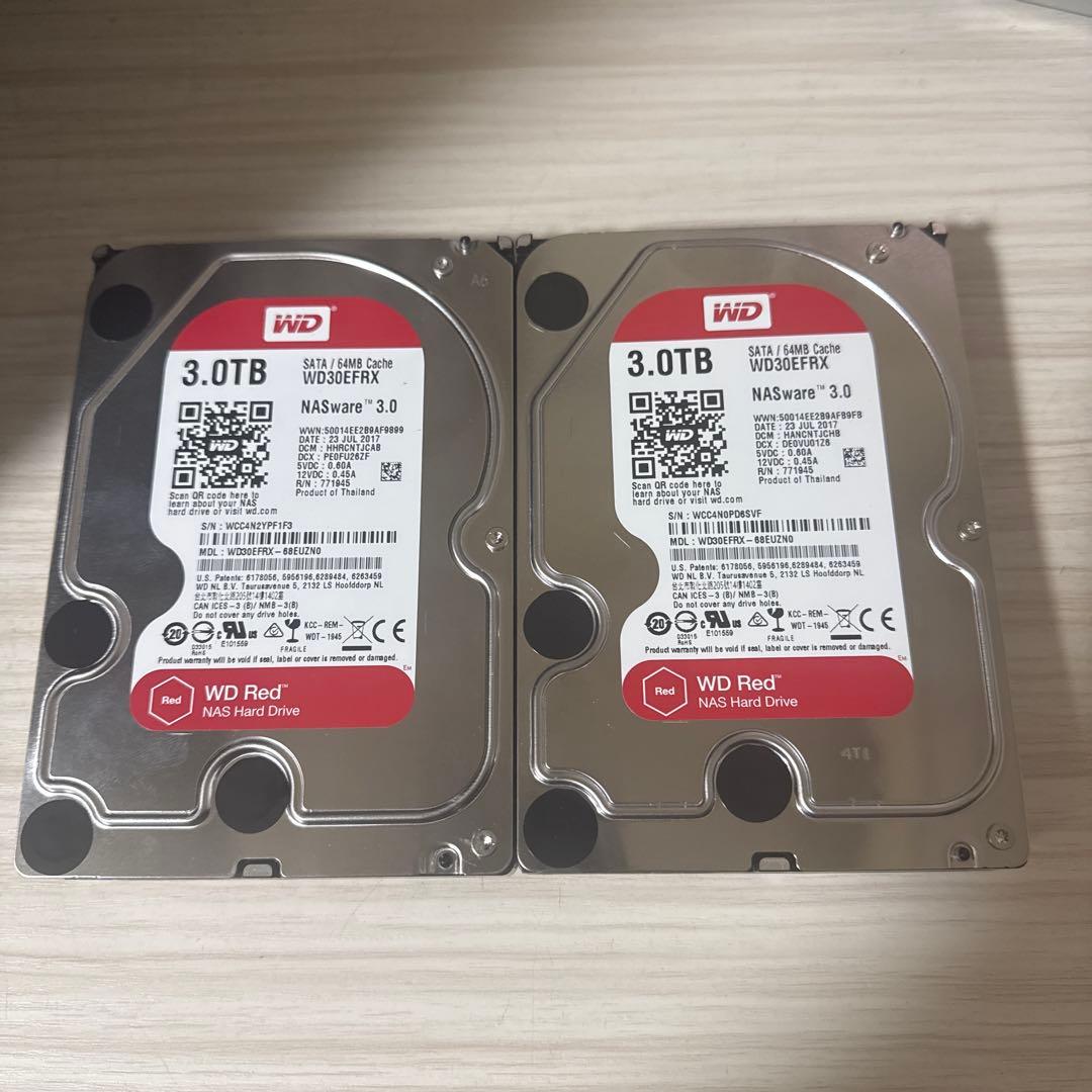 二枚セット　WD Red 3TB HDD WD30EFRX Amazon | WD30EFZX [WD Red Plus（3TB 3.5インチ SATA 6G 5400rpm