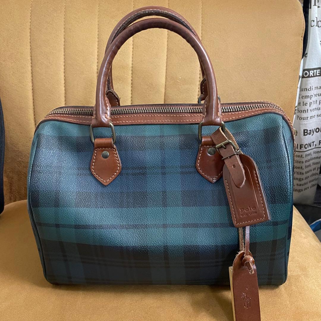 POLO Ralph Lauren ミニボストンバック チェック - メルカリ