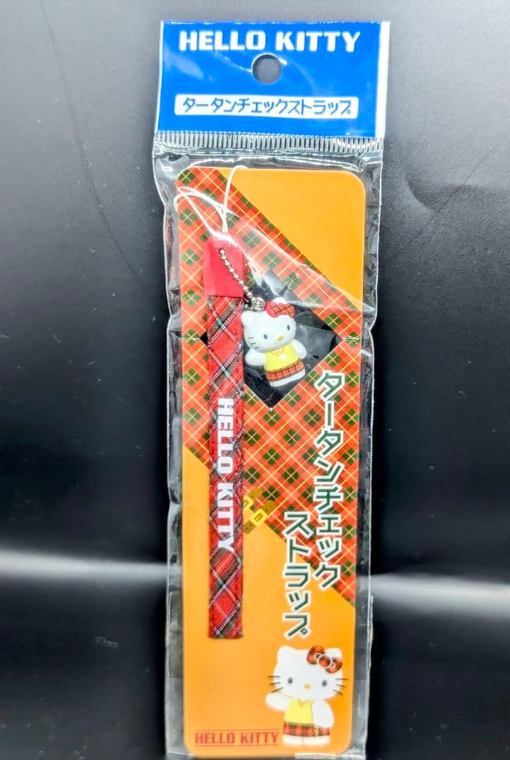サンリオ キティちゃん タータンチェック ストラップ レトロ 2001年　希少