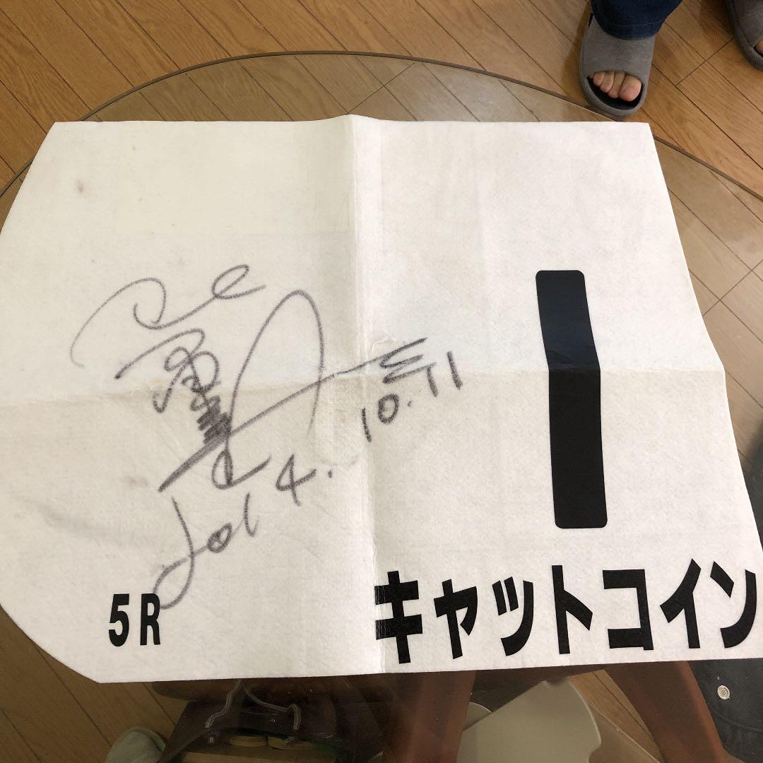 競走馬ゼッケン 新馬勝ち 柴田善臣騎手サイン入り - メルカリ