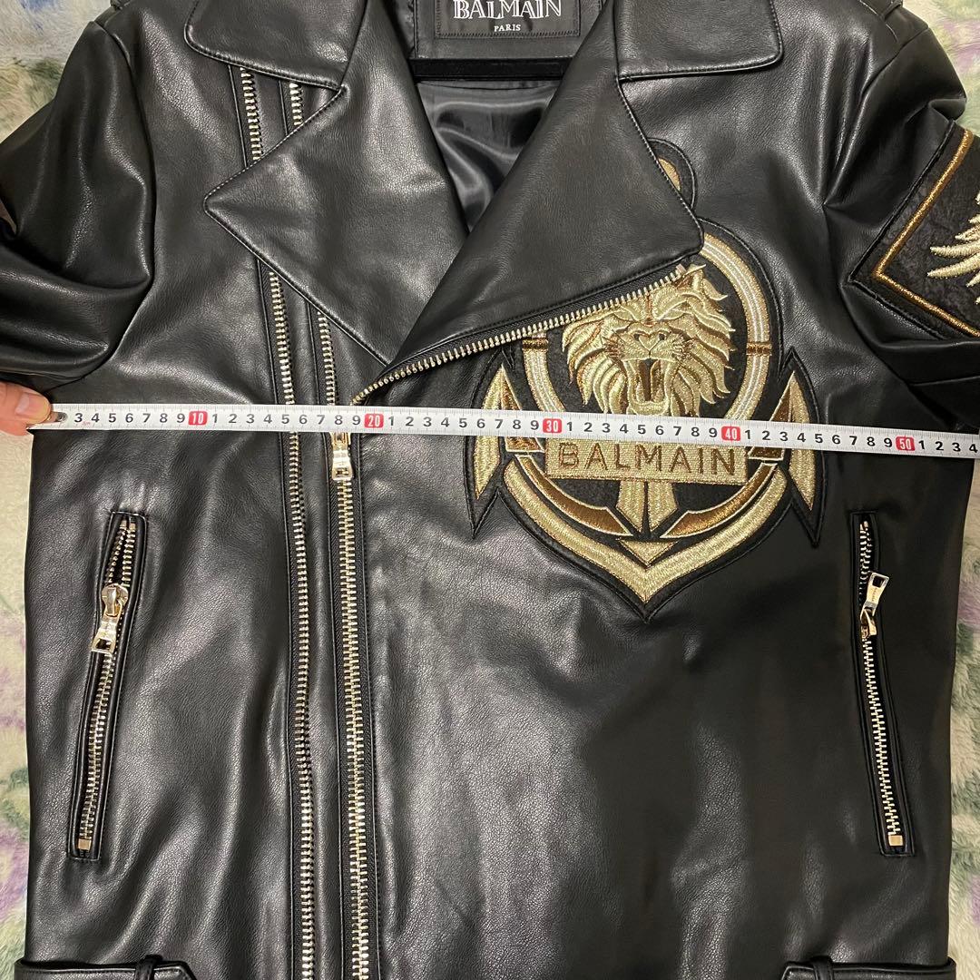 BALMAIN エコレザー ライダースジャケット サイズ50 - メルカリ