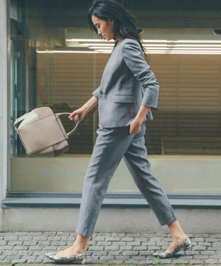 green label relaxingノーラペルジャケット・パンツセットアップ