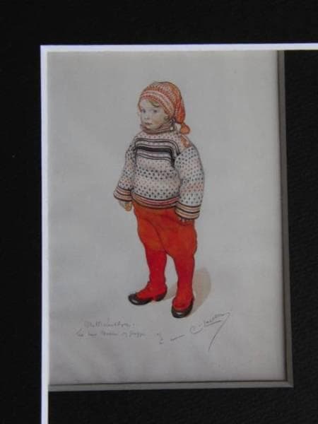 カール・ラーション、マッツ・ラーション、希少画集画、新品額装付、状態良好