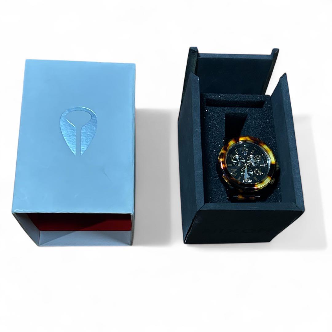 【美品】ニクソン クロノグラフ べっこう柄 箱 説明書付 即購入OK