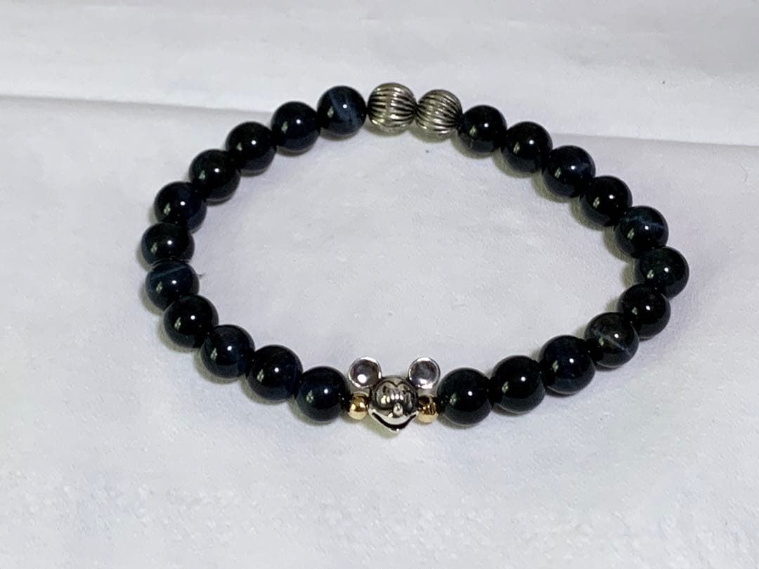 ジャムホームメイドのミッキーマウスビーズシルバー＆K18ブレスレット( 希少な)