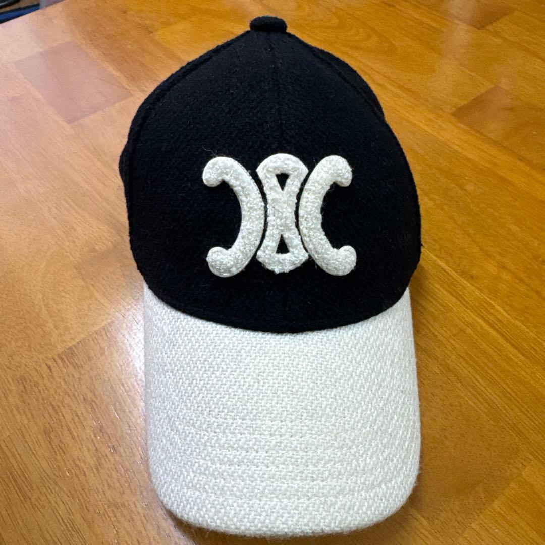 CELINE ベースボールキャップ ブラック/ホワイト