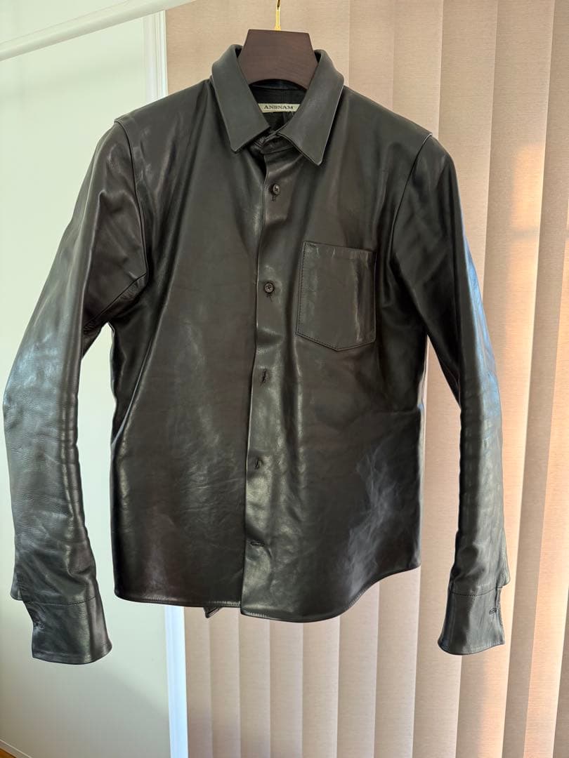 ANSNAM GUIDIレザーシャツ　黒 アンスナム