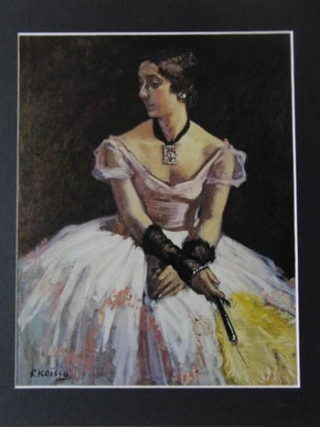 小磯良平、【踊りの前】、希少な限定額装用画集画、新品高級額 額装付