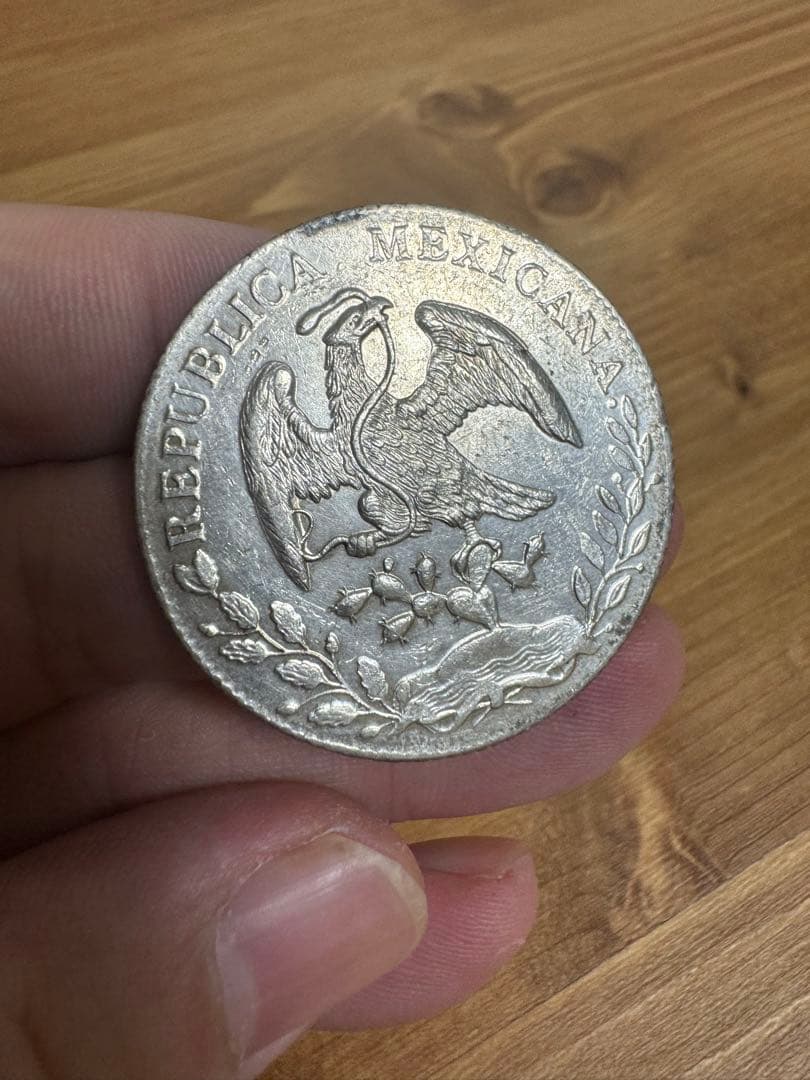★本物保証★ 莊印なし‼️ 特年! メキシコ 8レアル銀貨1891年号 メキシコ銀貨 8リアル大型銀貨/1891年銘 貿易銀/荘印あり/流通並品