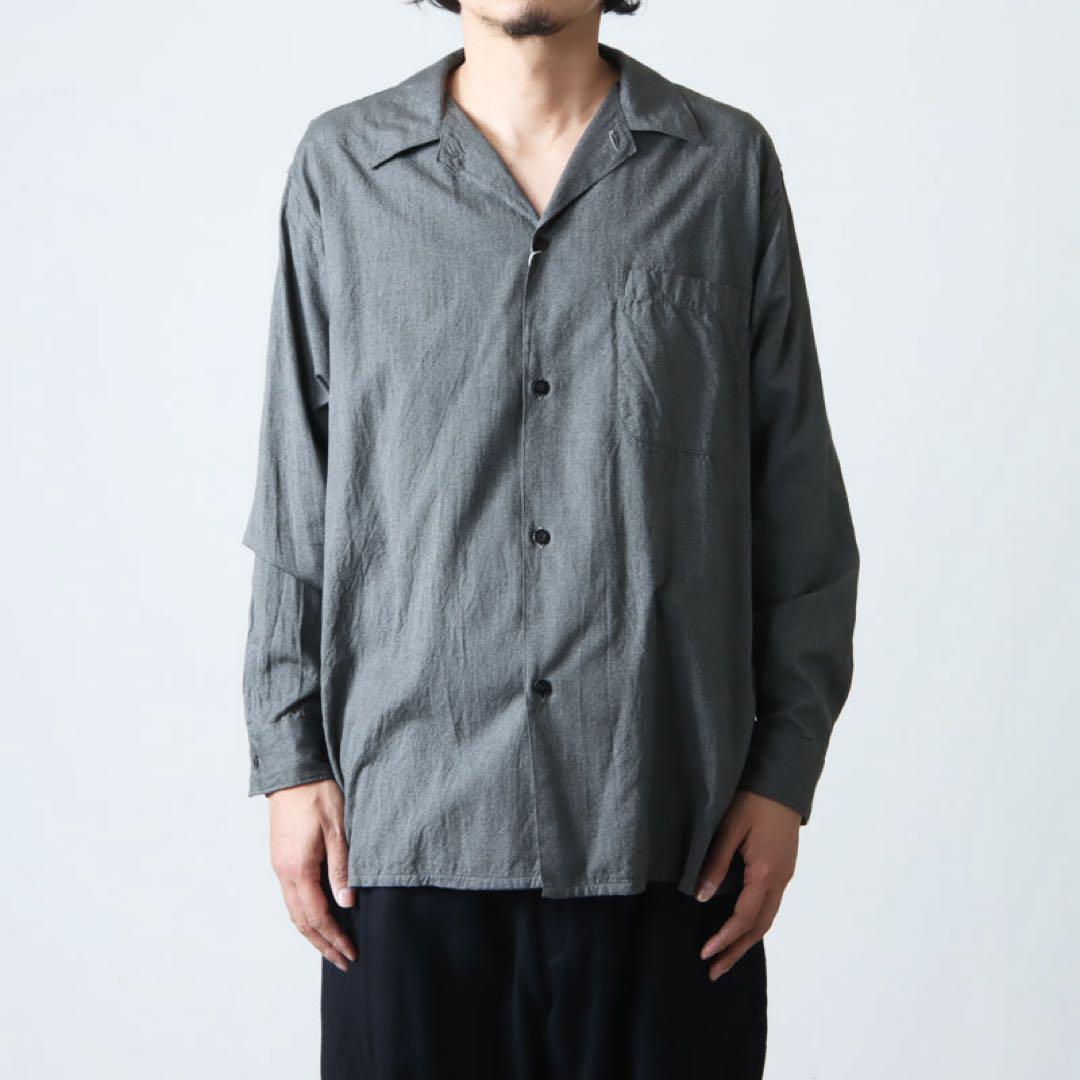 COMOLI ヨリ杢 オープンカラーシャツ